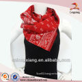 Bright Red Jacquard Rayon Scarf